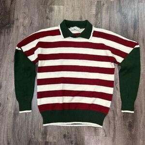 Vintage Woodward & Lothrop “Esprit d’Europe” Red Striped Sweater